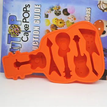 5 Dutiny Mini hudobný nástroj tvar Silikónové formy ľadu, ručne vyrábané Čokolády Fondant tortu formy na Pečenie formy DIY Dekorácie nástroje