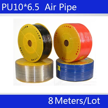 Doprava zadarmo PU Potrubia 10*6,5 mm pre air & vody 8M/veľa Pneumatické časti pneumatické hadice ID 6,5 mm vonkajší priemer 10 mm