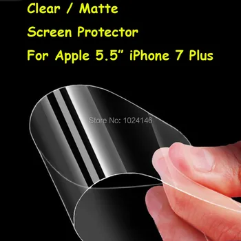 HD Jasné / Anti-Glare Matný Screen Protector Pre Apple 5.5 Palcový iPhone 7 Plus Ochranný Film Stráže W/ čistiacou Handričkou