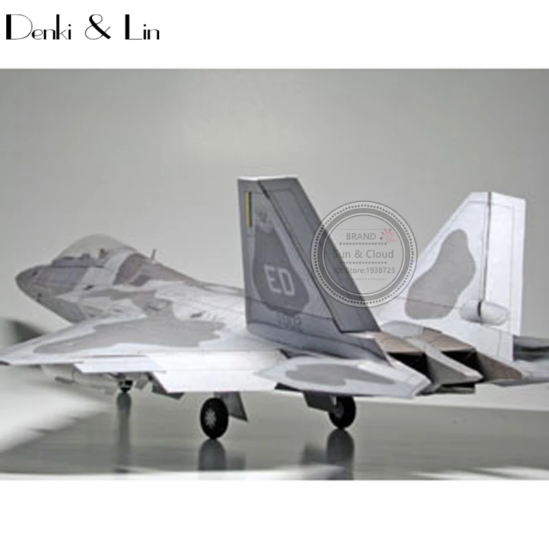 1:32 DIY 3D Americký Lockheed Martin F-22 Raptor Stíhačka Lietadlo Papier Model Zostaviť Puzzle Hra DIY Deti Hračka
