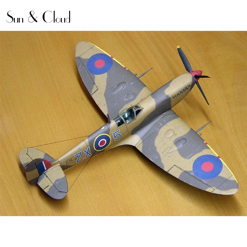 1:32 DIY 3D Supermarine Spitfire IXc Typ Stíhačka Lietadlo Papier Model Zostaviť Ručné Práce Puzzle Hra DIY Dieťa Hračku