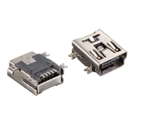 1000pcs/pásku & Cievky Mini Konektor USB 2.0 B F 5 Pin nádoby Žena pravý uhol SMD /SMT Montáž reflow solderable Dosky príručka