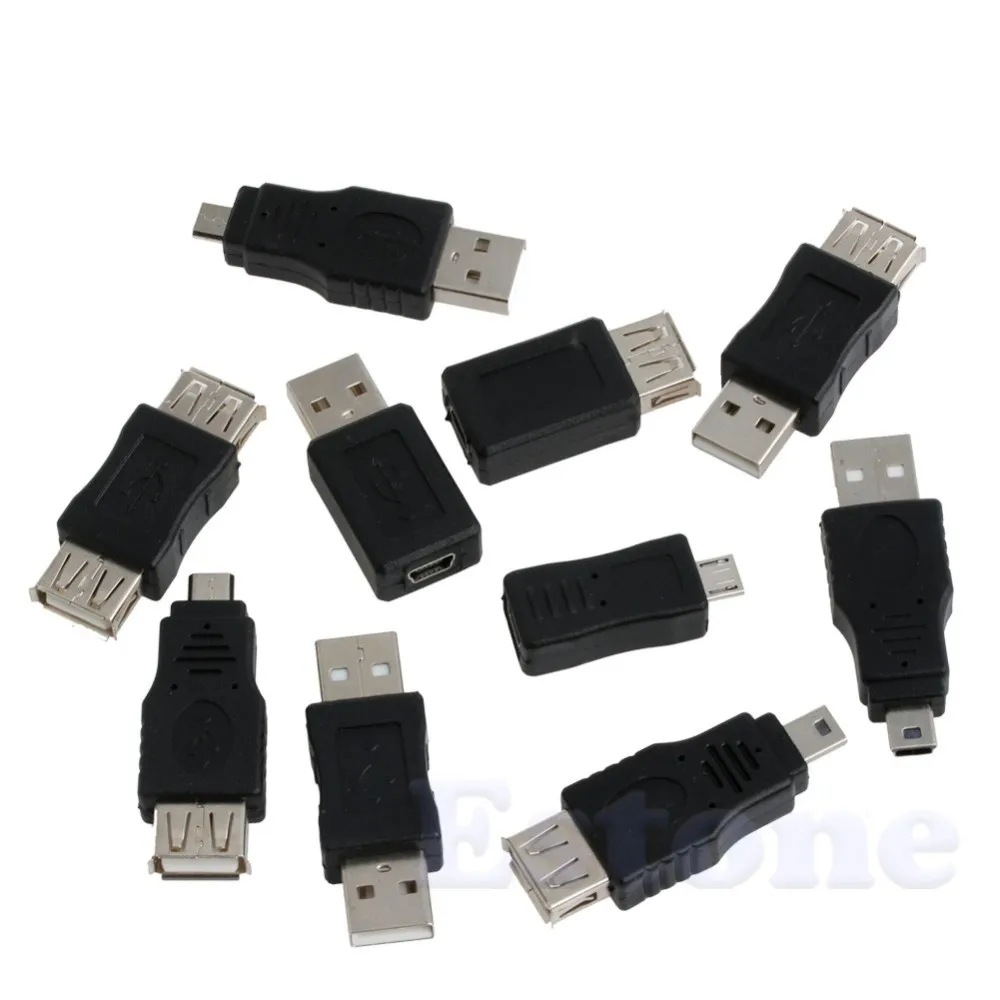 10PCS 5 pin F/M mini Meniča Converter Adaptér USB Mužov a Žien Micro USB