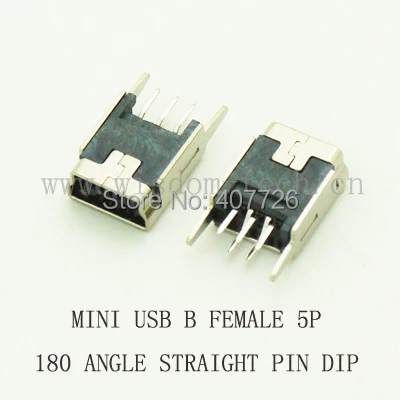 10PCS Mini Konektor USB 2.0 Plug-in Typ B 5Pin 180Degree Rovné Nohy DIP Micro Napájanie Konektor Micro USB port pre Kameru