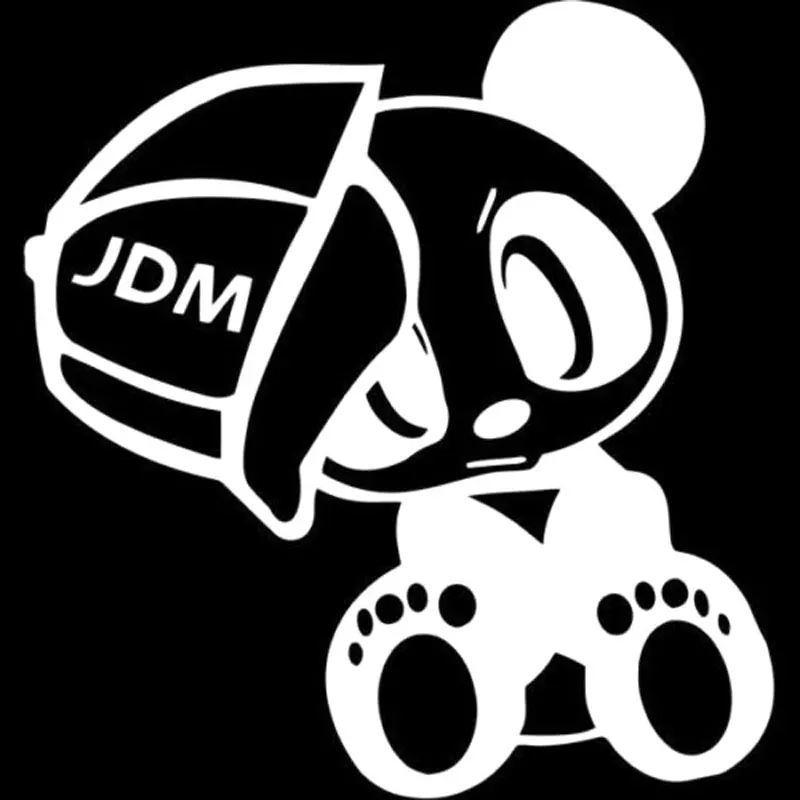 14.7 CM*15.2 CM Panda JDM Vinyl Roztomilý Zvieratá Odtlačkový Nálepky Motocyklov A Dekoračné Nálepky Black Sliver, C8-0851