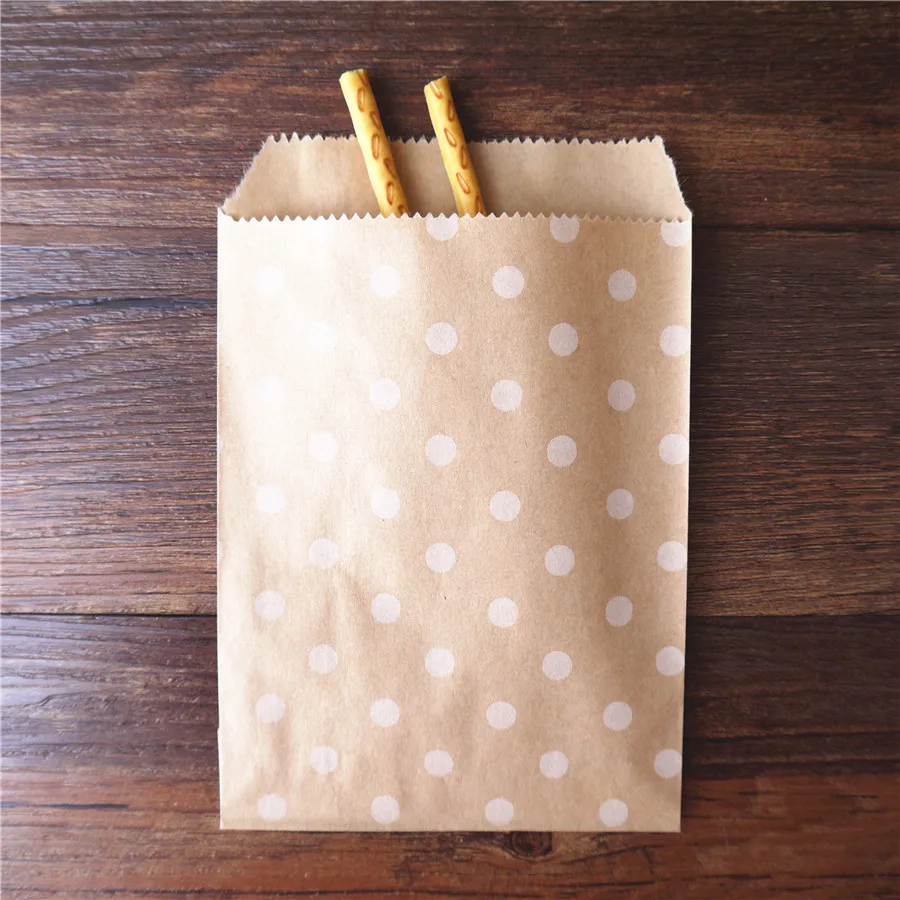 15 CM*10 CM polka dot kraft Craft Papier Popcorn DIY taška Potraviny Bezpečné Prospech Papier narodeniny tašky Návrhy Strán, Papierové Tašky