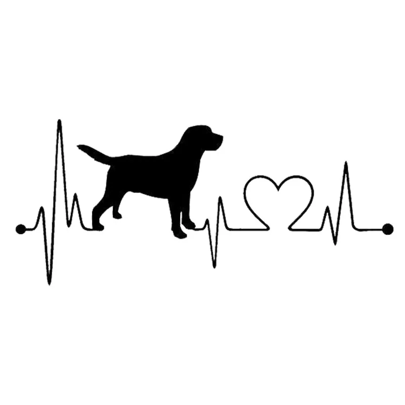 17.8*7.8 CM Labrador Retriever Srdce Láska Kotúča, Auto Nálepky Creative Móde Auto Príslušenstvo Čierna/Strieborná C6-1333
