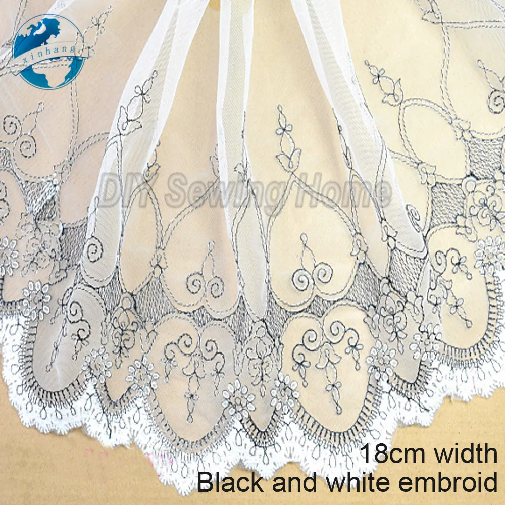 18 cm šírka bielej čipky bavlna Výšivky na šitie, na páse s nástrojmi textílie guipure čipkou trim osnovné pletenie DIY Odev, Príslušenstvo#2998