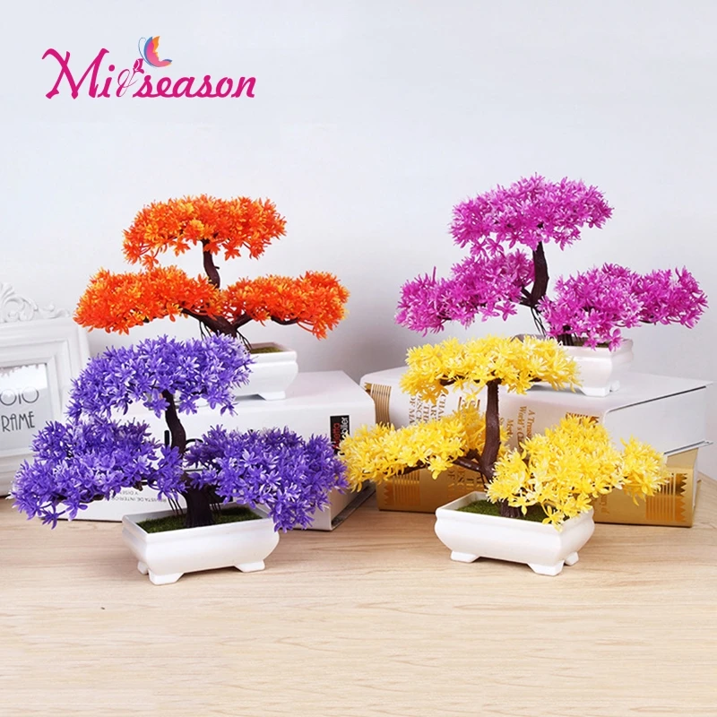 1pc 3 Pobočky Christams Stromček Sakura Bonsai Simulácia Svadobné Dekoračné Umelé Kvety Falošné Črepníkových Rastlín Ozdoby Domova