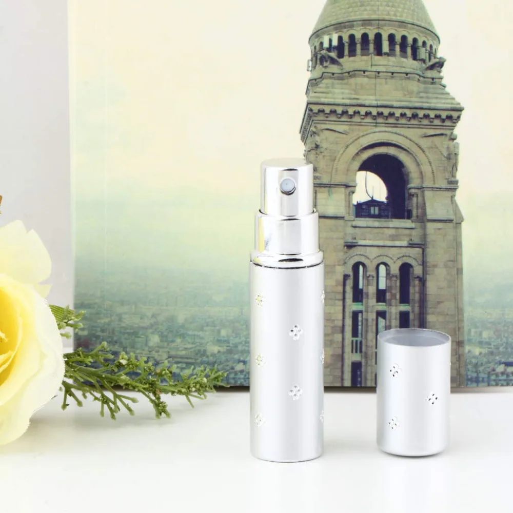 1PCS Naplniteľné Sprej Úžasné Cestovné Parfum Rozprašovač Prázdna Fľaša Ľahko Používa Strieborná farba