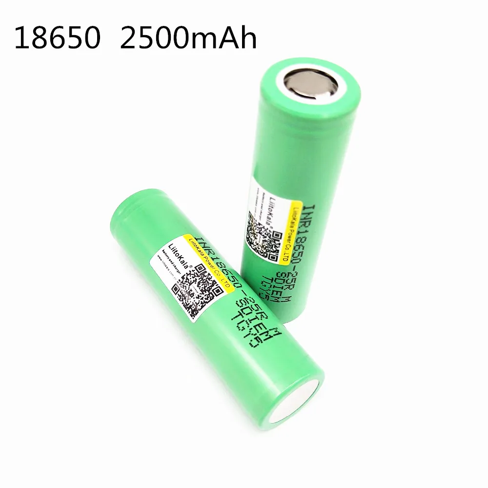 2 KS LiitoKala vysokou kapacitou 3.6 V 2500mAh nabíjateľný Li-ion akumulátor 18650 25RM pre Samsung INR18650-25R Hračky baterka nástroje