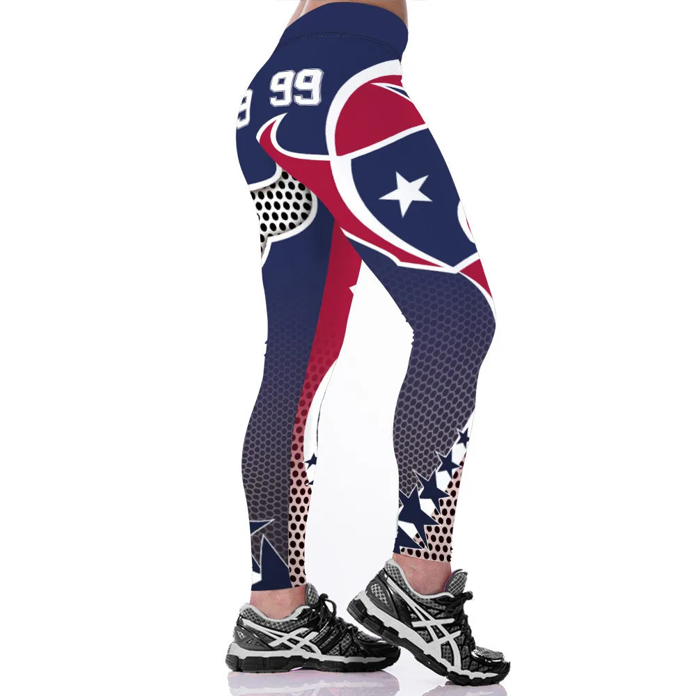 2017 Nové Houston T-Tím Logo Fitness Legíny Elastické Vlákna Hiphop Party Roztlieskavačky Rooter Cvičenie Nohavice Nohavice