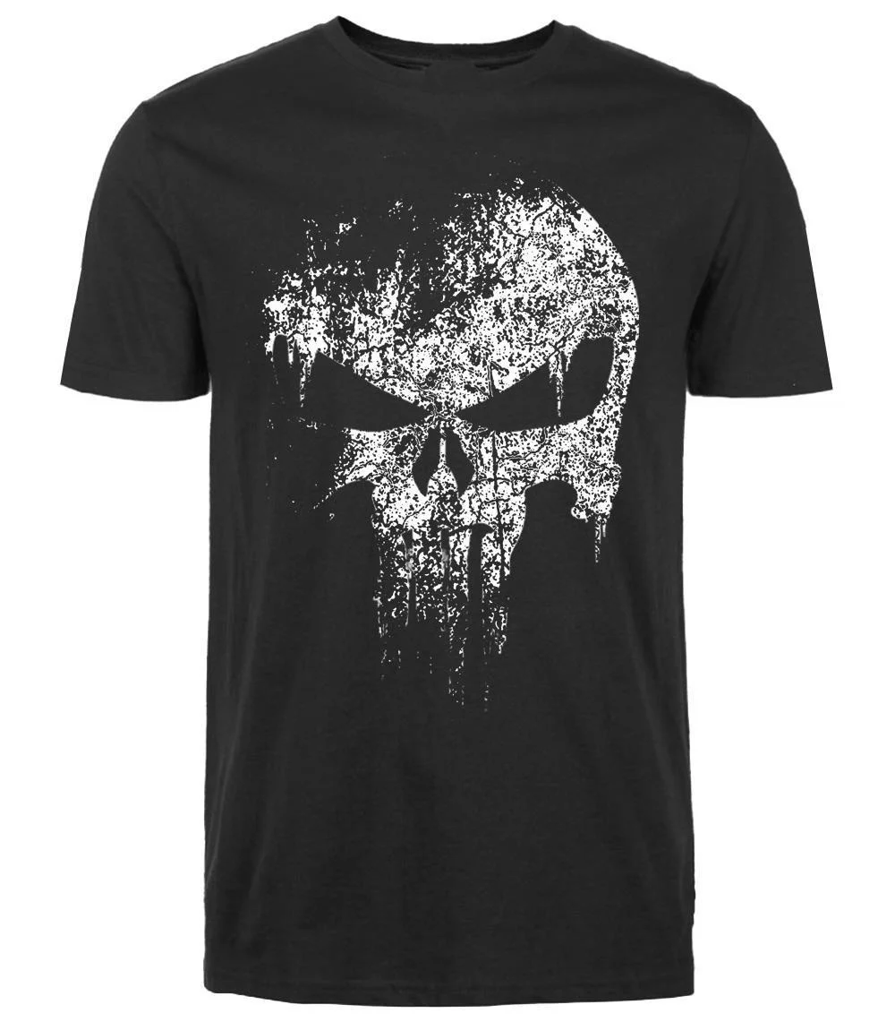 2018 Nové Módne Značky Tee listov tlač muži fashion T-shirt bavlna Punisher Lebky hip hop Večeri Hrdina logo T shirt