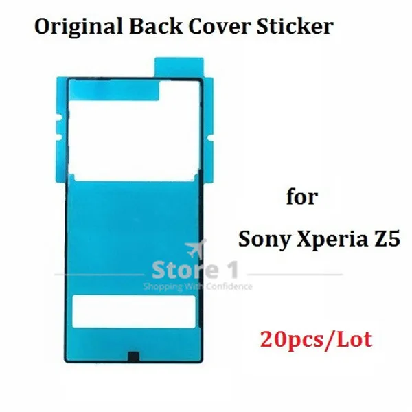 20pcs/Veľa pre Sony Xperia Z5 Pôvodné Späť Zadné Sklo Kryt Samolepiace Nálepky Lepiť Ťuknite na položku Nahradenie Časti