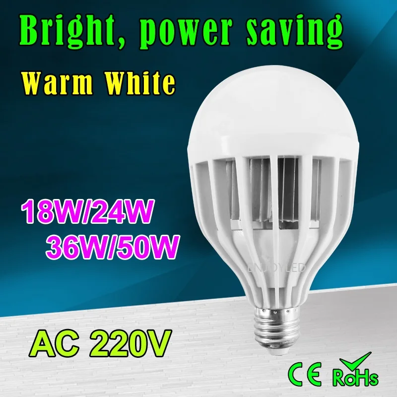 220V SMD5730 Čipy LED Reflektor Lampa Super-Power Žiarovka E27 Studená Biela Lampa 18W 24W 36W 50W Osvetlenie Svetlo