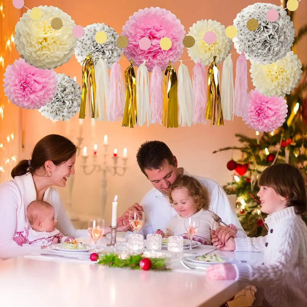 23pcs/set multi farebné papierové kvety gule papier strapce papier garland dekorácie nastaviť narodeninovej party,svadobné dekorácie