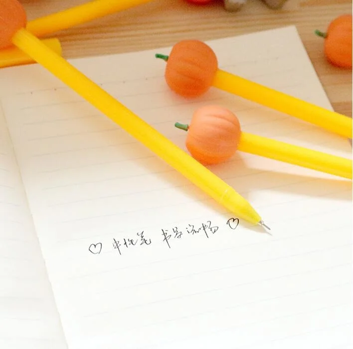 24pcs/veľa Kawaii 3D Pumpkin dizajn, gélové pero 0.38 mm čierny atrament písacie pero Študentov darček cenu Kancelárske školské potreby, Veľkoobchod