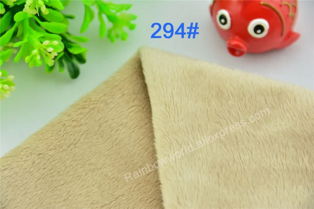294# svetlo šedá Super mäkký, zamatový textílie jemnou kartáčovaný velboa vlasy výška 2-3 mm pre DIY hračka deku, vankúš, (1 meter)