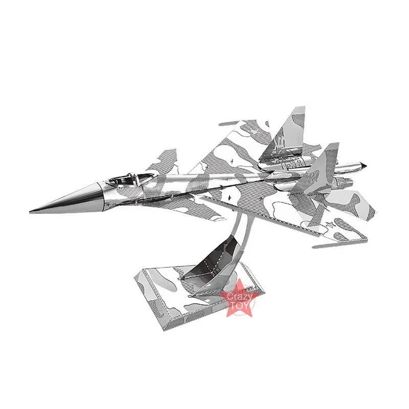 2ks 3D Kovové Nano Puzzle Su-34 Fighter Jet Air Force J-10B Zostaviť Model Auta DIY 3D Laser Cut Skladačka Hračka