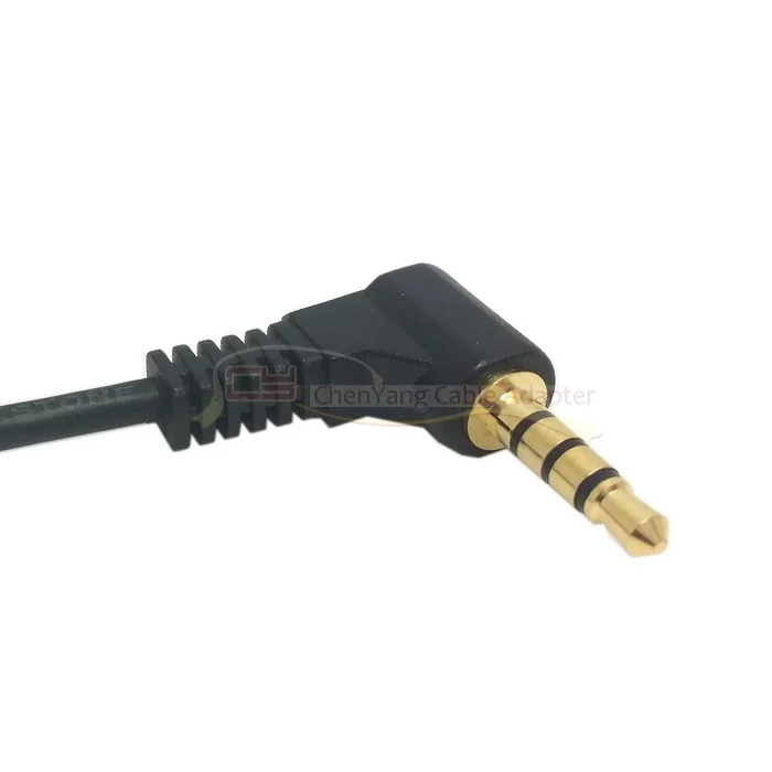 2KS Čierna 90 stupňov v pravom uhle 3,5 mm 3,5 mm 4 póly Audio Stereo Samec Samica Predlžovací Kábel 10 cm Stereo kábel 3,5 mm