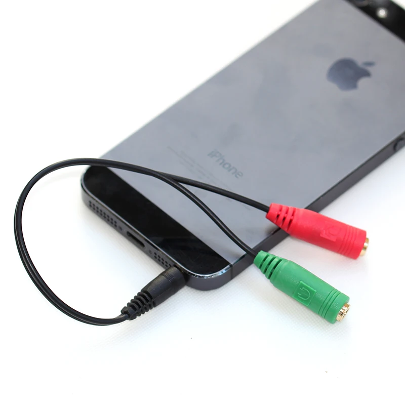 3,5 mm Audio Stero Splitter Samec na Slúchadlá Slúchadlá + Mikrofón káblový Adaptér pre PC iPhone Mobilný Mobilný Telefón Pad