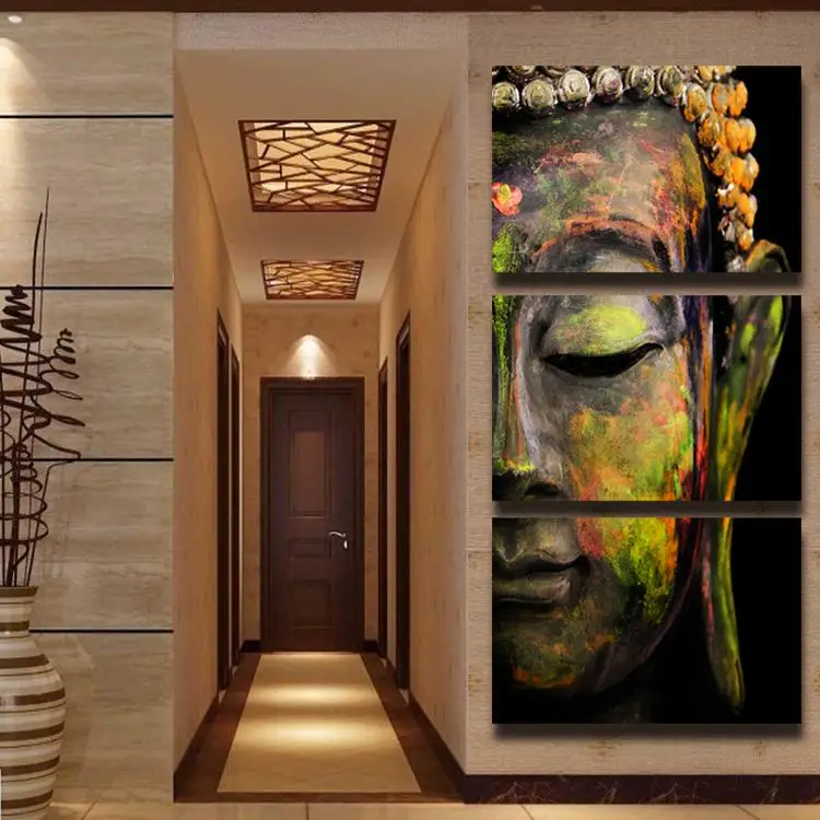 3 Ks/sada Buddha Moderné Dekoratívne Plátno Tlačiť Maľovanie Domova Wall Art Obrázok Pre Obývacia Izba bez rámu