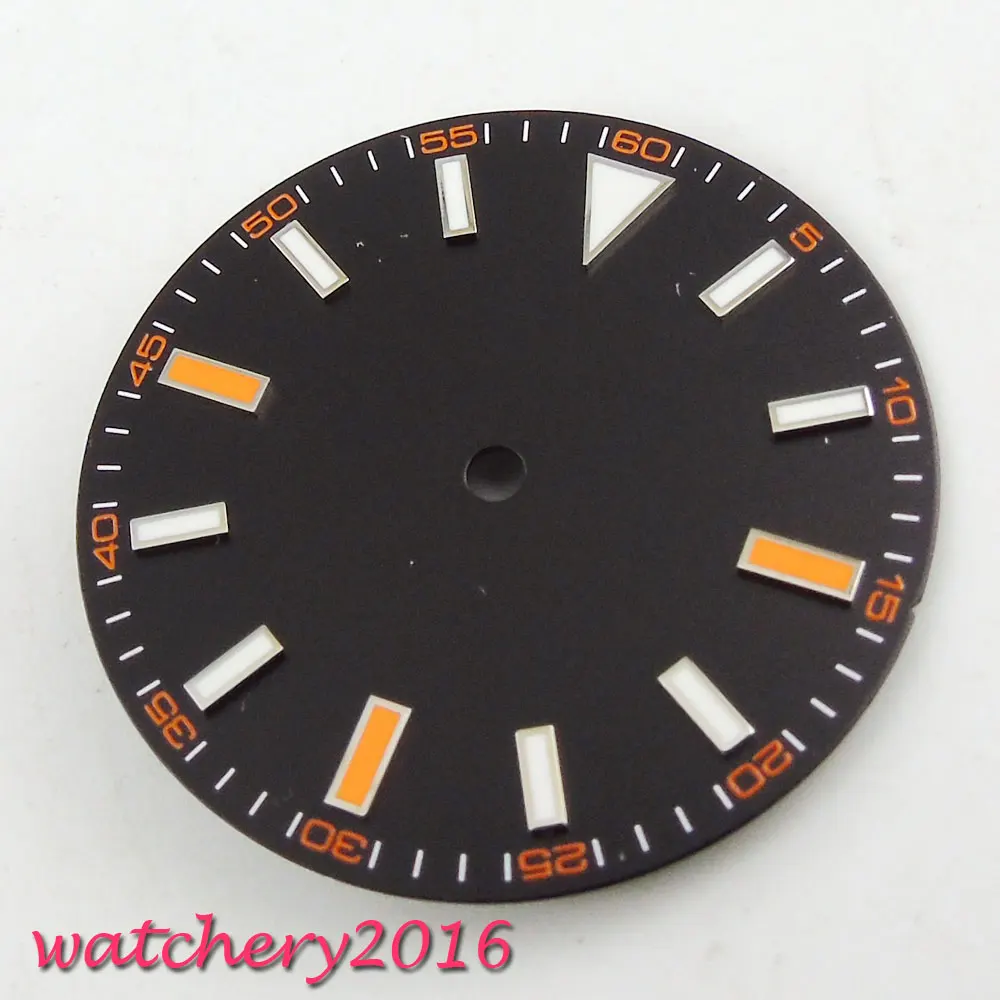 30.8 mm black svetelný Sledovať Dial pre Mingzhu DG2813 Pohyb pánske hodinky Ciferník