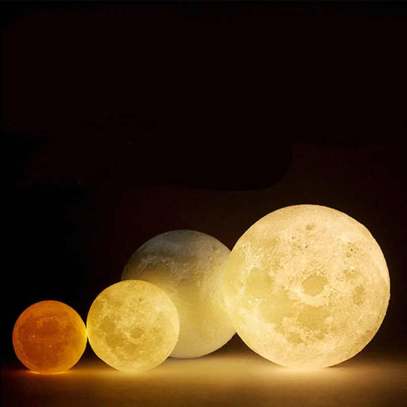 3D USB LED Magické Luna Nočné Svetlo Mesiaca Lampa Stolná Plnenie Touch Ovládania