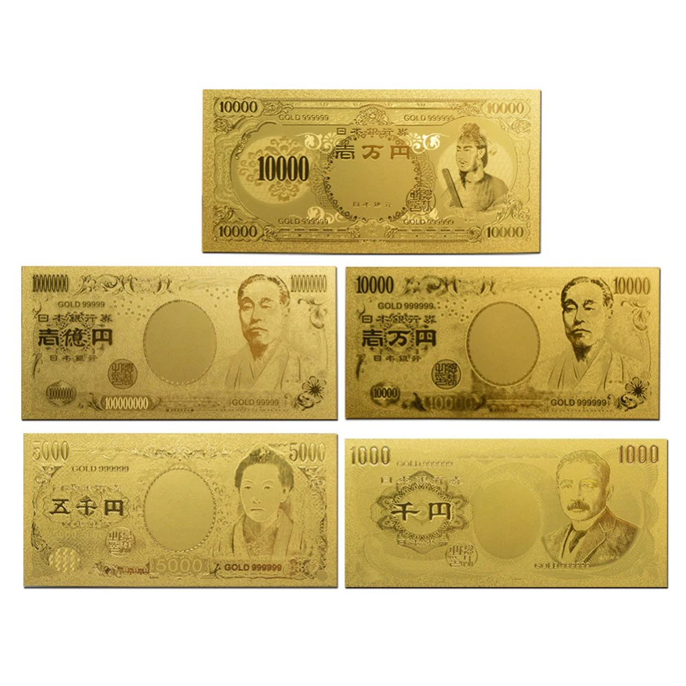 4+1Pcs/veľa 2004 Rok Japonsko Zlato, Bankovky Stanovené+1958 Rok Japonsko 10000 Jen Shoto Kutaishi STARÉ Zlaté Bankovky, Zlaté 999999