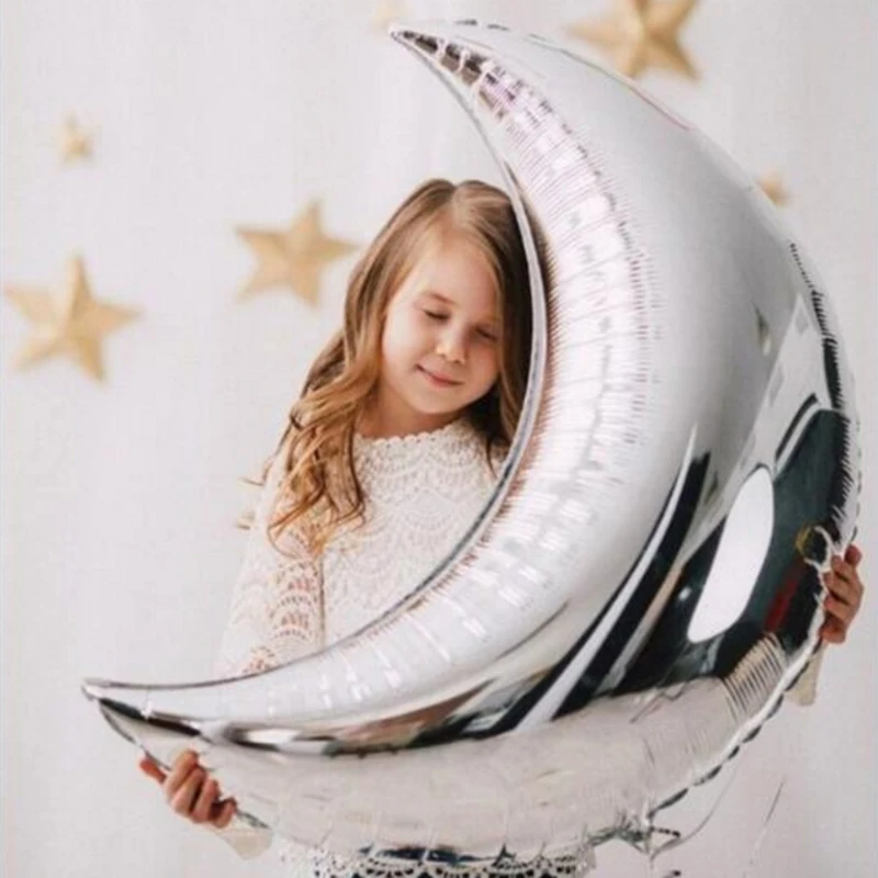 5 ks Svadobné Party Dekorácie 18-palcové Star Hélium Fóliové Balóniky 36inch Mesiac Tvar Fólie Ballon Baby Sprcha Narodeninovej Party Dodávky
