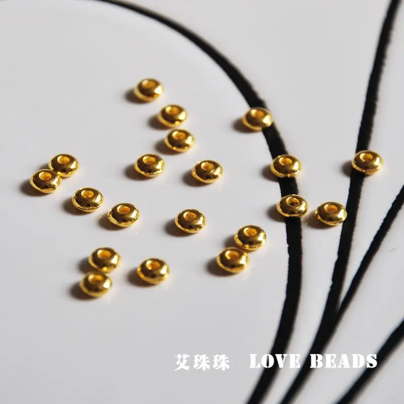 50 ks/veľa zliatiny z tibetského striebra kolo disk dištančné zlaté, 4 strieborné.5x2mm diy náhrdelník náramok, náhrdelník, takže šperky plavidlá