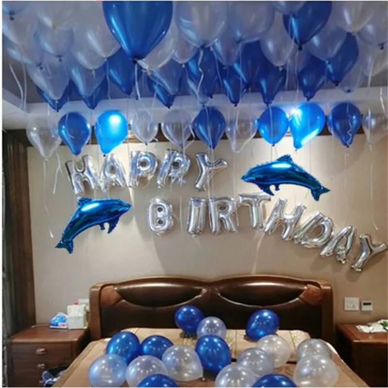 50PCS 100 KS 12 palcový 2,8 g Latex Hélium Kolo balóny Hrubé Pearl modré svetlo modré transparentné svadobné balóny, party dekorácie