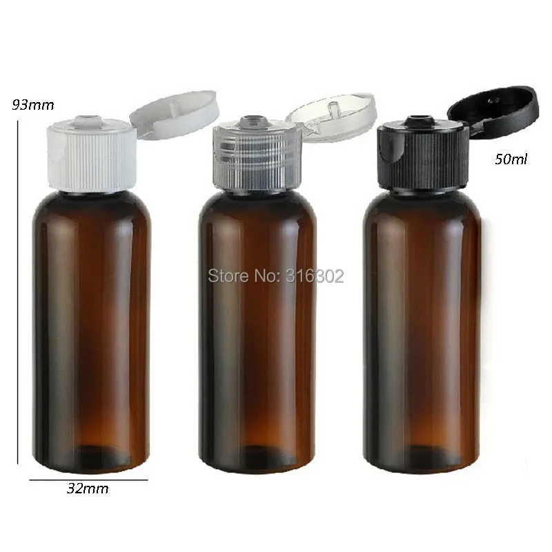50pcs/veľa 50ml žltý pet fľaša s flip top spp,50cc amber plastové fľaše, kozmetický 50ml balenie
