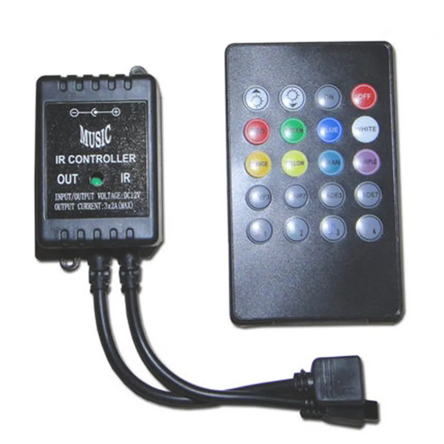 50Ps Hudby IR ovládača 12V 6A 24 Kľúče, IR Diaľkové ovládanie pre 3528 5050 RGB LED Pás svetla Radič DHL S akumulátorom
