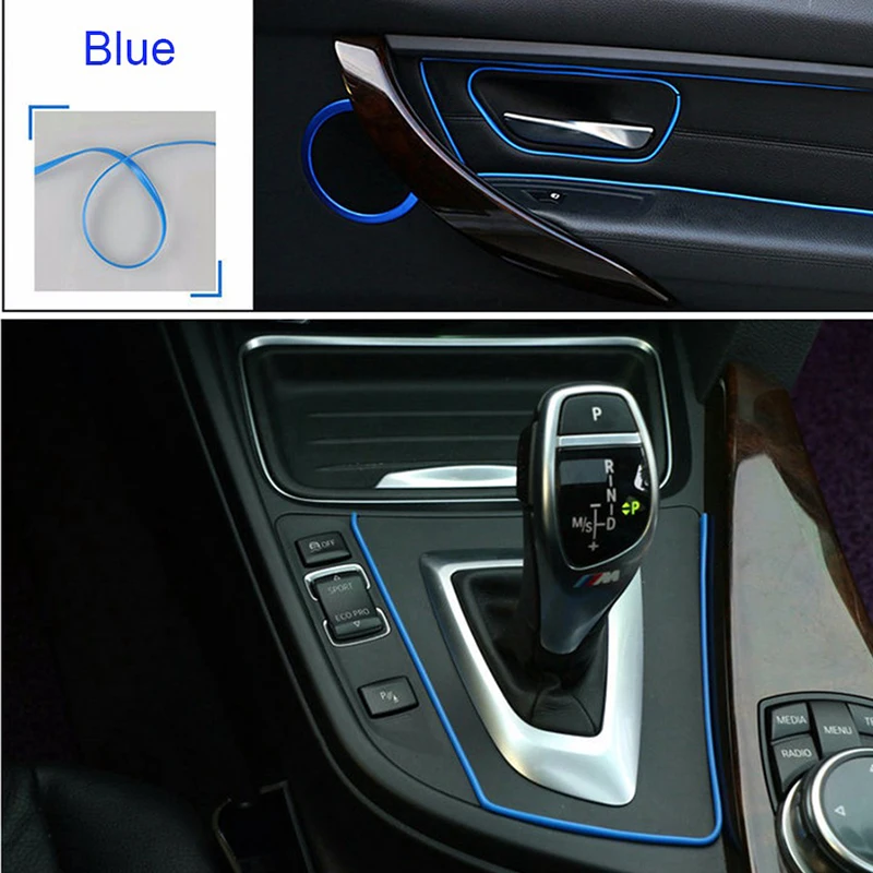 5M Mäkké PVC Auto Styling Dekorácie Interiéru Nite Vložte typ výstupu Vzduchu Tabuli Dekorácie Pásy Príslušenstvo BJ