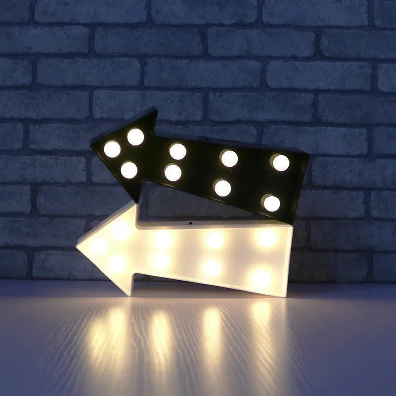9 Led 3D Stan Nočné Svetlo Šípku lampa pre christams Dekorácie led Písmená Vintage Stan Svetlá na batériový svetlá