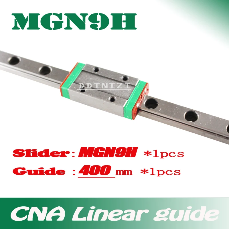 9 mm Lineárny Sprievodca MGN9 L= 400mm lineárne železničnej cesty + MGN9H Dlhé lineárne prepravu pre CNC X Y Z Osi doprava Zadarmo