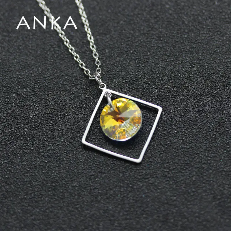 ANKA top kovový rám a kruhové pendnt náhrdelník pre ženy, svadobné šperky darček s Krištáľovo od Swarovski #124619