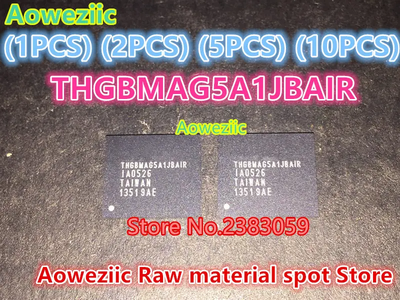 Aoweziic (1PCS) (2 KS) (5 KS) (10PCS) Nový, originálny THGBMAG5A1JBAIR BGA Pamäťový čip 4G