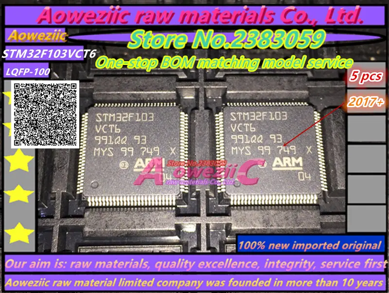 Aoweziic 2017+ nové dovezené pôvodné STM32F103VCT6 STM32F103 LQFP100 microcontroller čip
