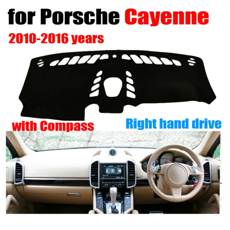 Auto panel kryt mat na Porsche Cayenne s Kompasom 2010-2016 Pravej strane jednotky dashmat pad dash zahŕňa auto príslušenstvo
