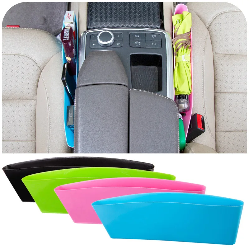 Auto skladná úložný box medzi sedadlom a kontroly tabuľka pre koša, súbory, mobilný telefón, okuliare, účty-čierna, modrá, ružová.