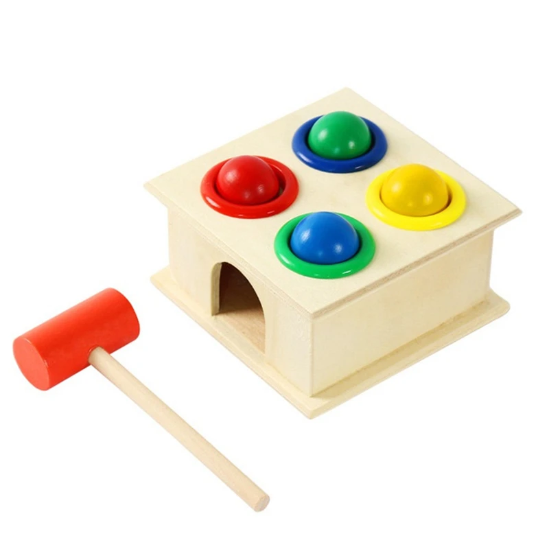 Baby Hračky, farebný Drevený Loptu Bicie Kladivo Detí Raného Vzdelávania, Vzdelávacie Hračky puzzle Bicie kladivo box