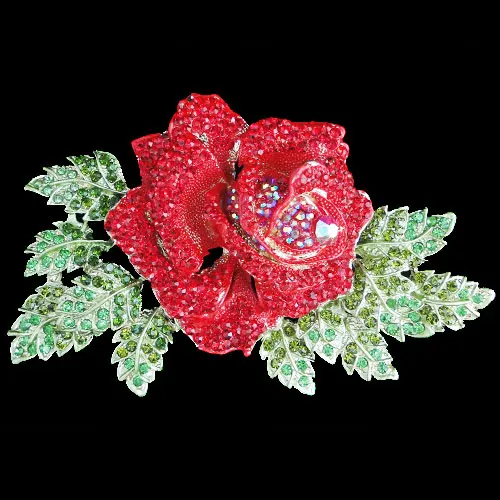 Bella Módne Nádherné Ruže Kvet Brošňa Kolíky Rakúskeho Kryštálu Drahokamu Brošňa Pre Ženy Príslušenstvo Strana Denné Šperky Darček