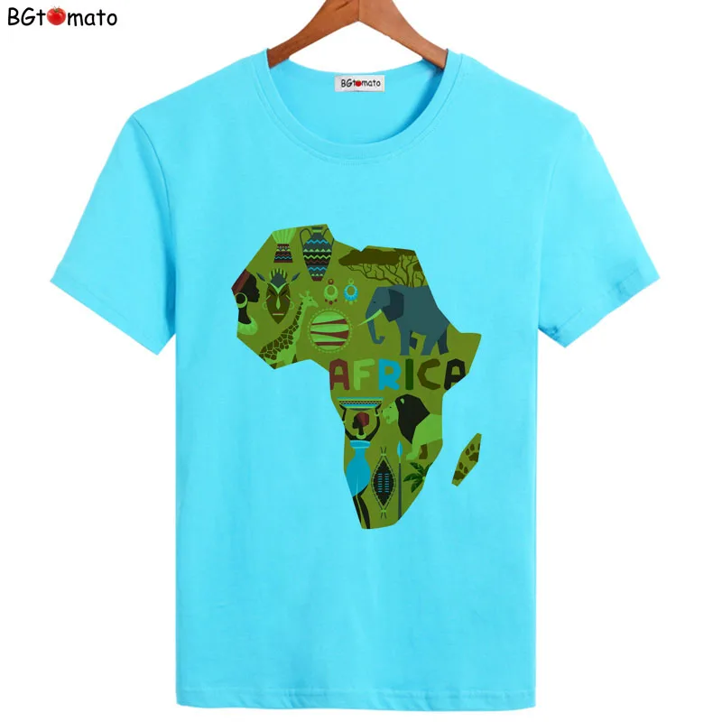 BGtomato Nový príchod Mape Afriky creative t košele pre mužov Značky kvalitné pohodlné letné topy cool tričká