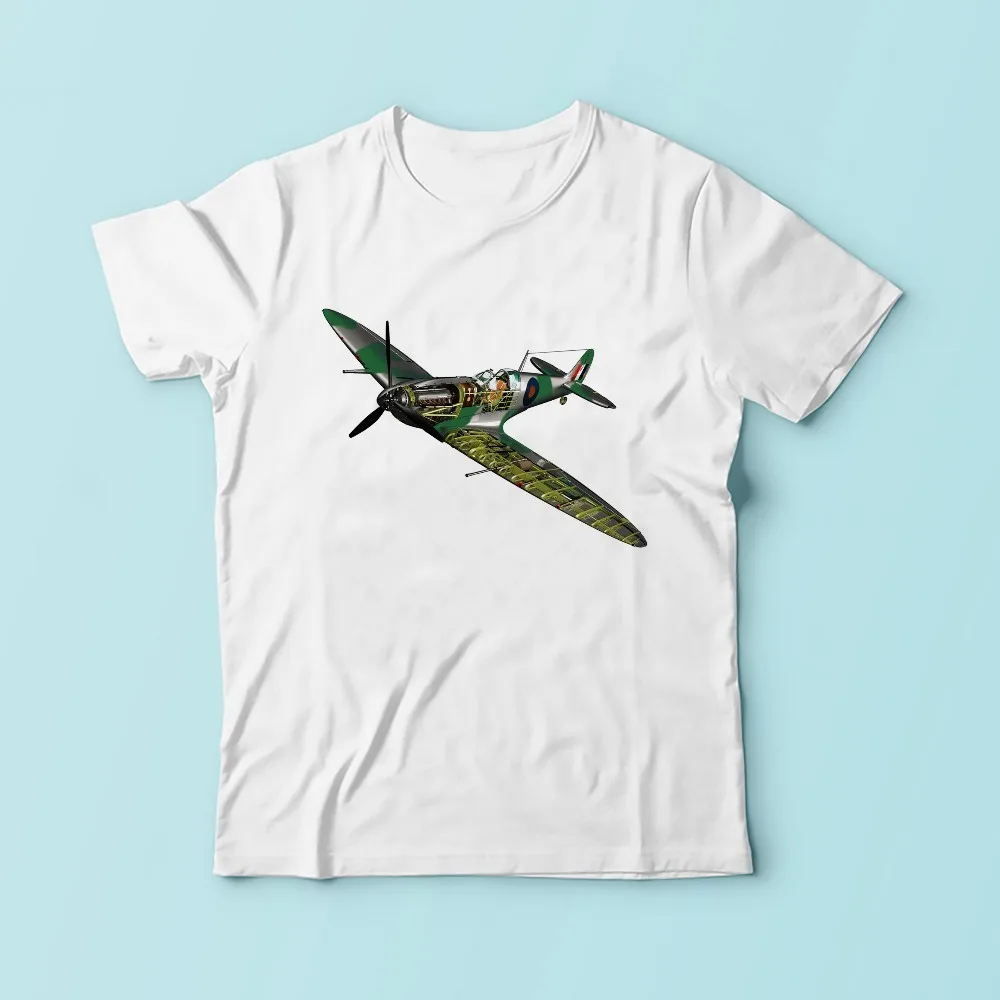 Bitka o Britániu Supermarine Spitfire battleplan t shirt mužov 2018 nová biela bežné tričko homme sublimačná tlač tee tričko