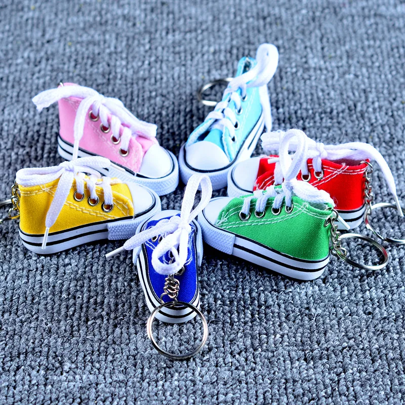 Candy Rôzne Farby 3D teniska keychain simulácia plátno topánky krúžok na bábiky, doplnky pre deti Taška visí šperky