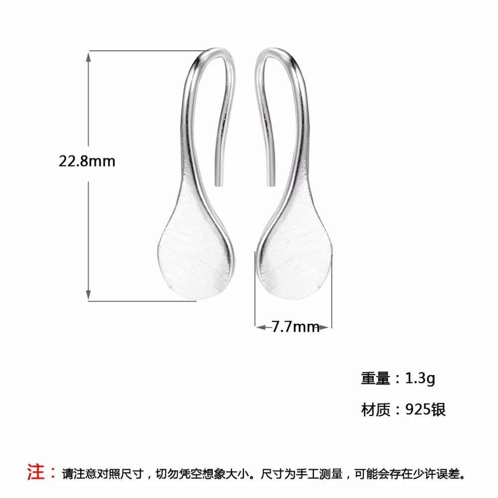 CHENGXUN 2017 Jednoduchý Dizajn Kvapka Vody Vzor Hoop Náušnice 925 Sterling Silver Ear Piercing pre Ženy