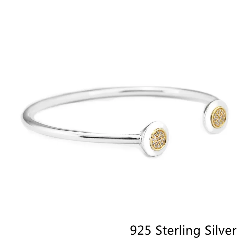 CKK 925 Sterling Silver Šperky 14K Zlata Podpis Náramok Bracele Pôvodného Módny Charms Európsky Štýl Bangles