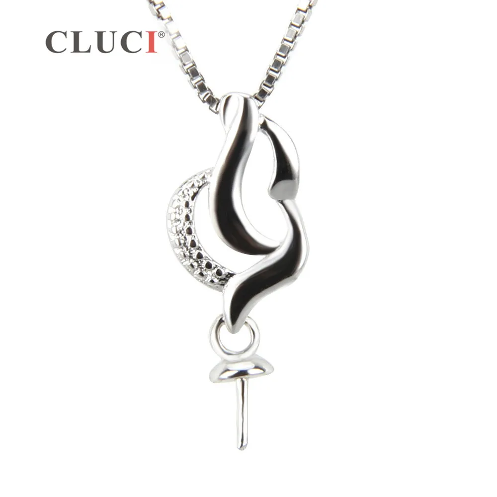 CLUCI 925 sterling silver perličiek prívesok príslušenstvo, držiaky pre ženy perlový náhrdelník šperky